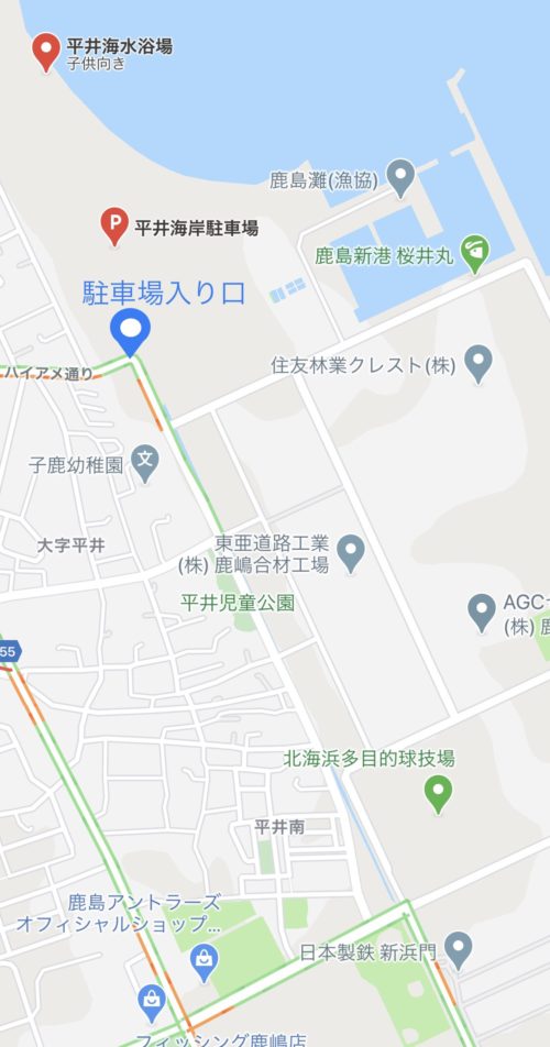 平井海水浴場詳細マップ